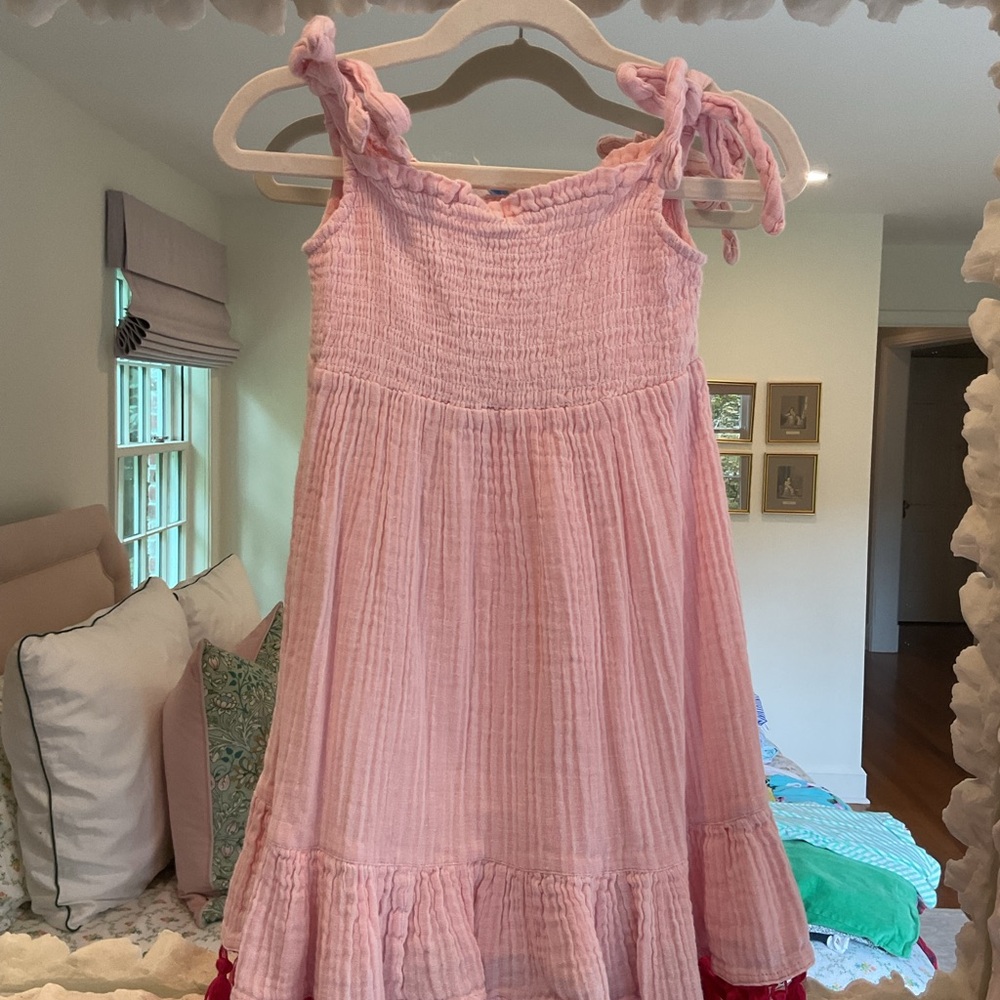 Pink Smocked Tiered Ruffled Sundress